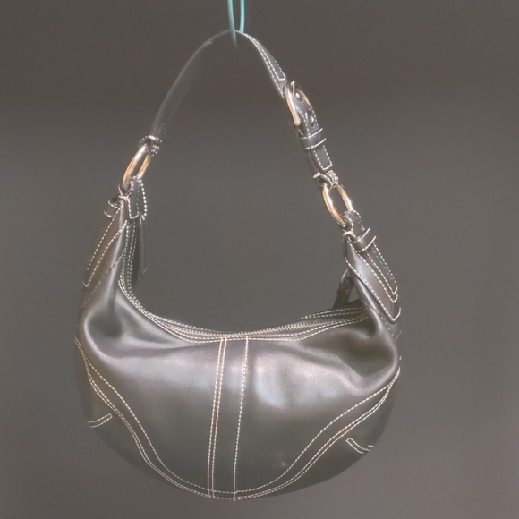 Coach black leather zipper mini hobo - Picture 4 of 6